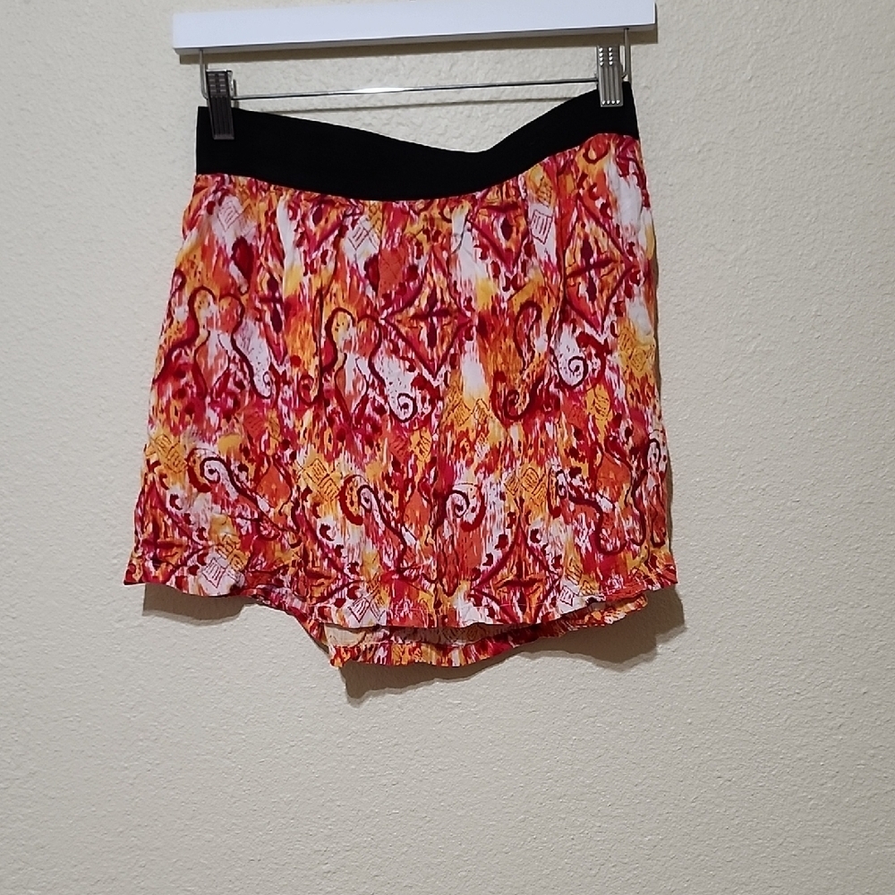 Vanity Orange Yellow Mini Skirt